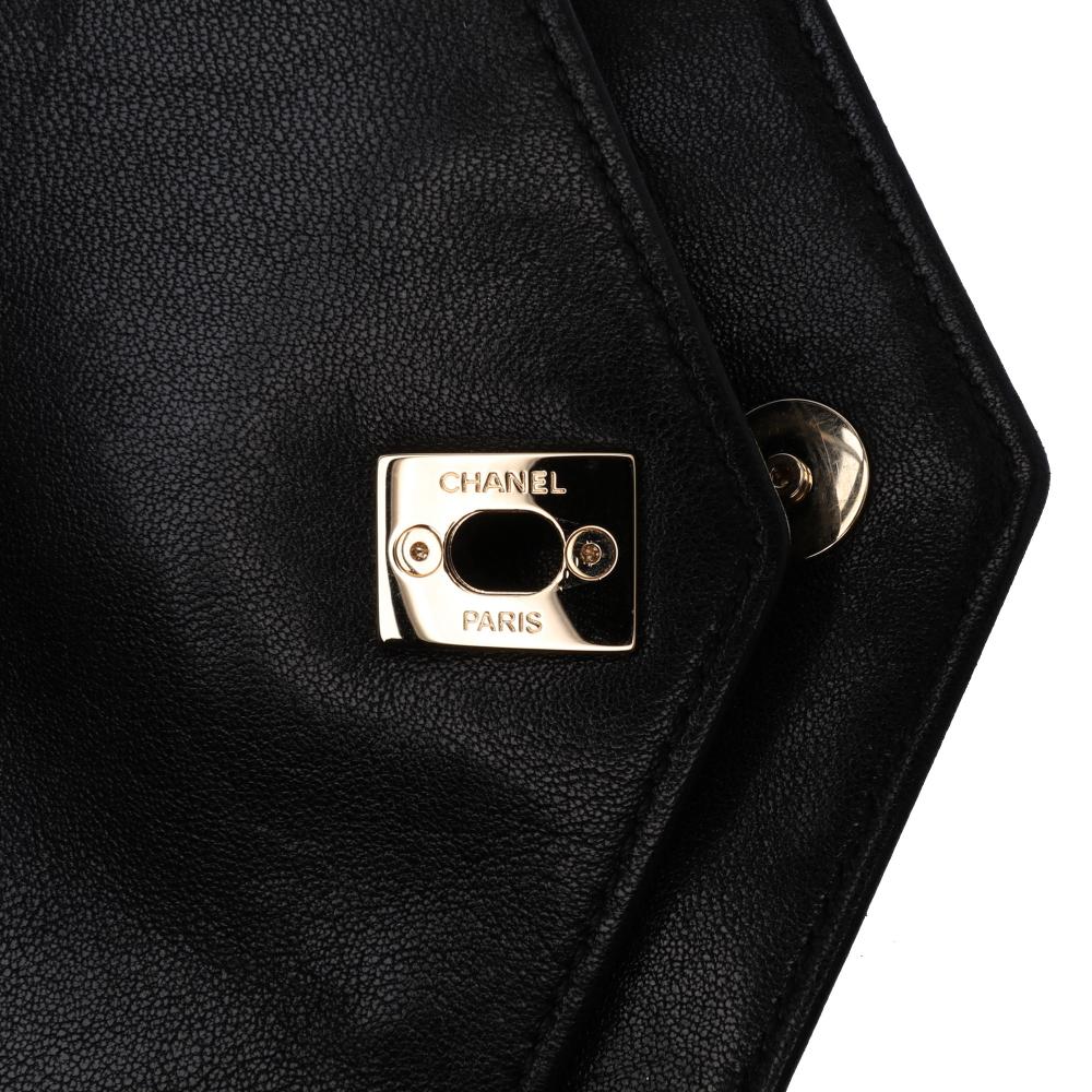 Black Leather Chanel Flap Bag
