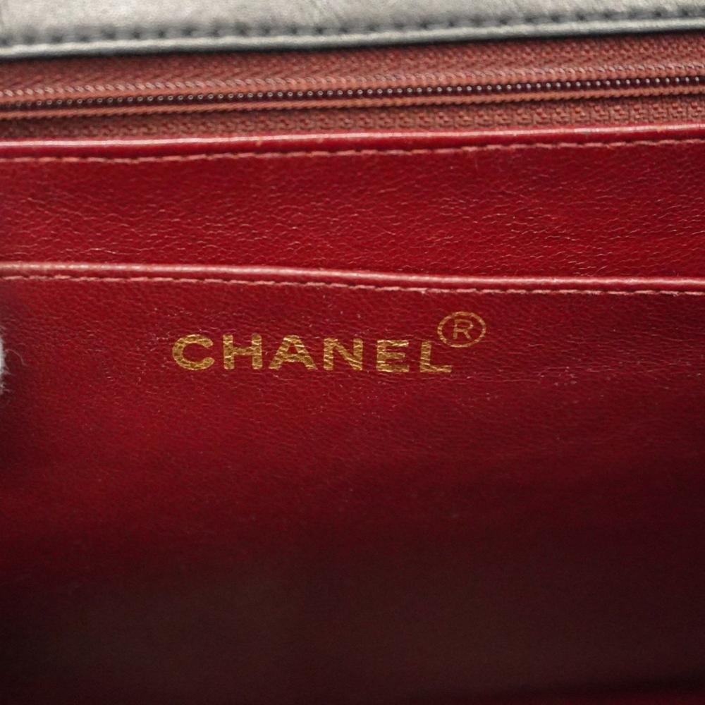 Black Leather Chanel Shoulder Bag
