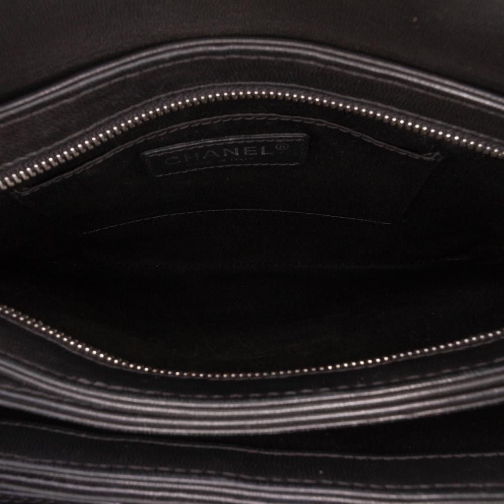 Black Leather Chanel Flap Bag