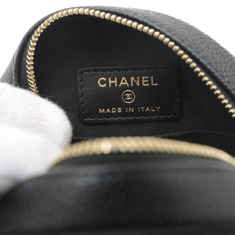 Black Leather Chanel Shoulder Bag