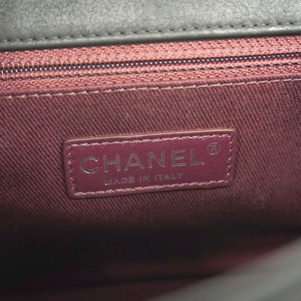 Black Leather Chanel Shoulder Bag