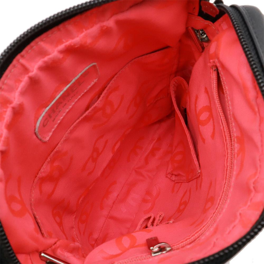 Black Leather Chanel Shoulder Bag