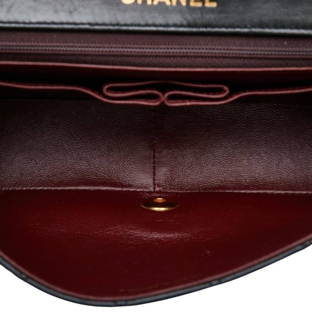 Black Leather Chanel Shoulder Bag