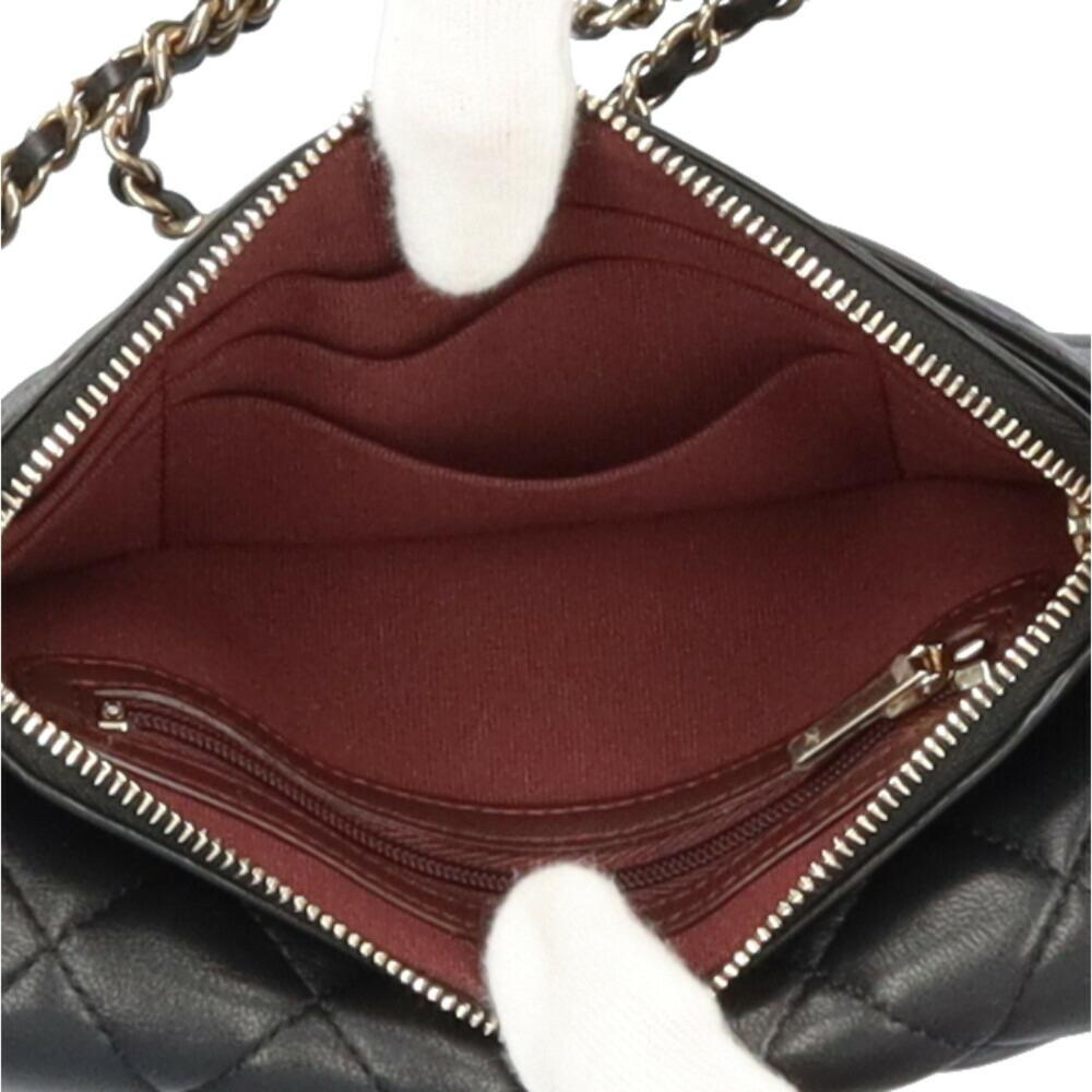 Black Leather Chanel Shoulder Bag