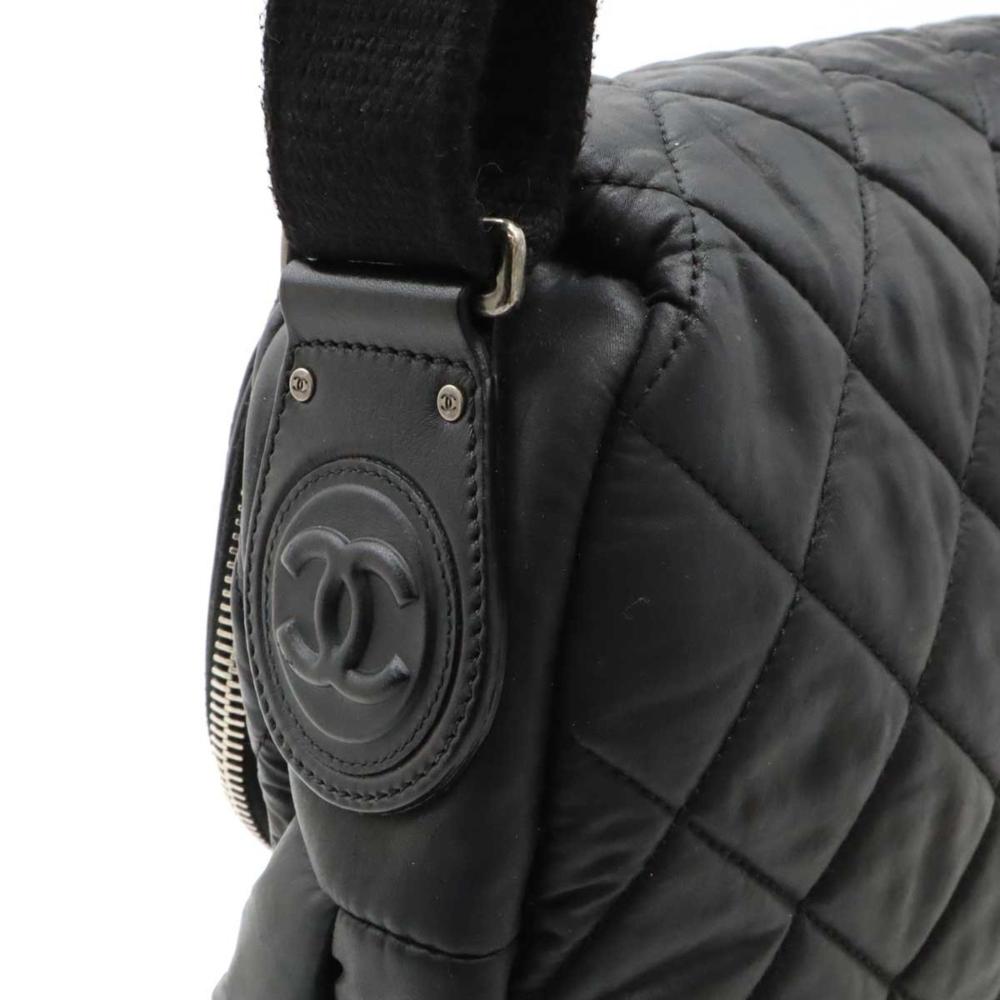 Black Leather Chanel Crossbody Bag
