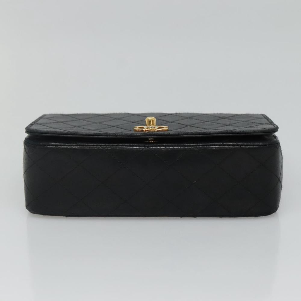 Black Leather Chanel Shoulder Bag