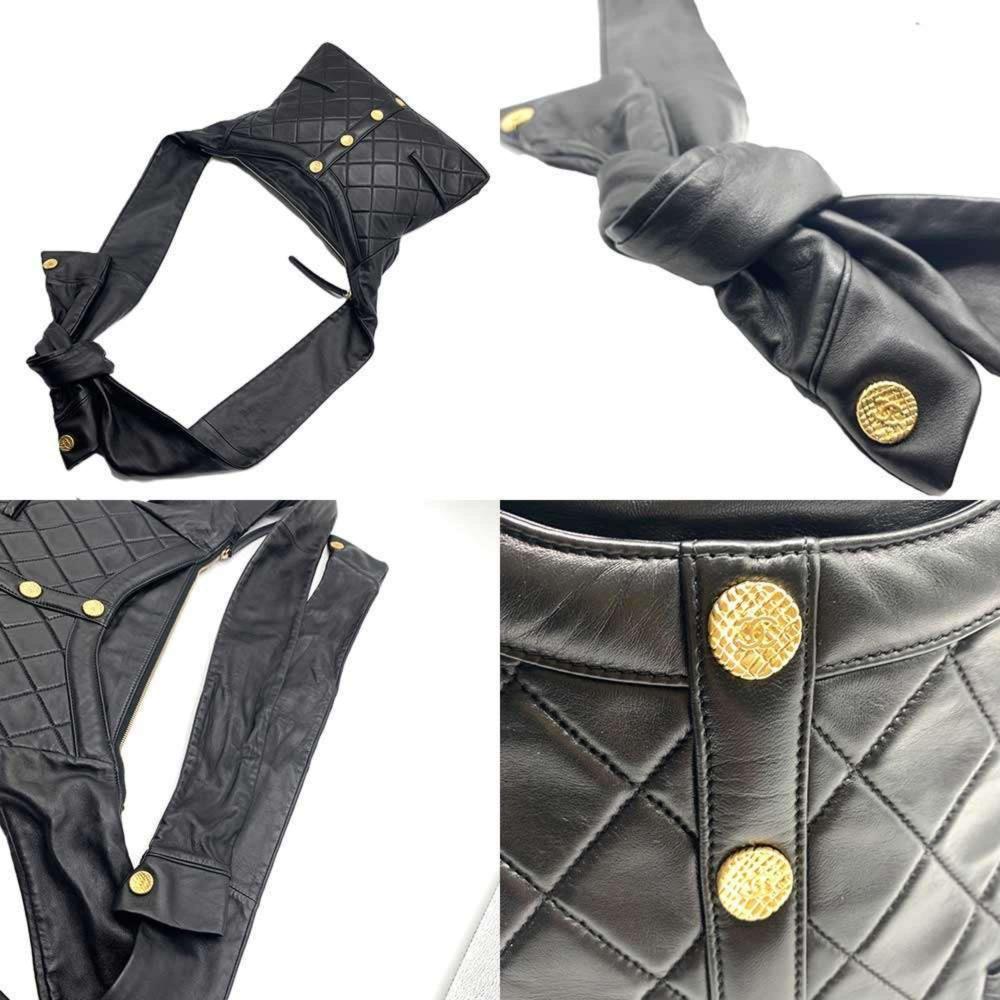 Black Leather Chanel Shoulder Bag