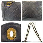 Black Leather Chanel Flap Bag