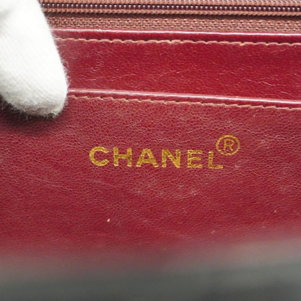 Black Leather Chanel Shoulder Bag