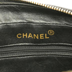 Black Leather Chanel Shoulder Bag