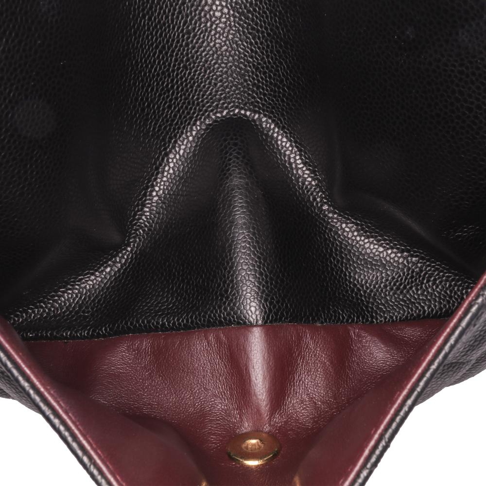 Black Leather Chanel Flap Bag