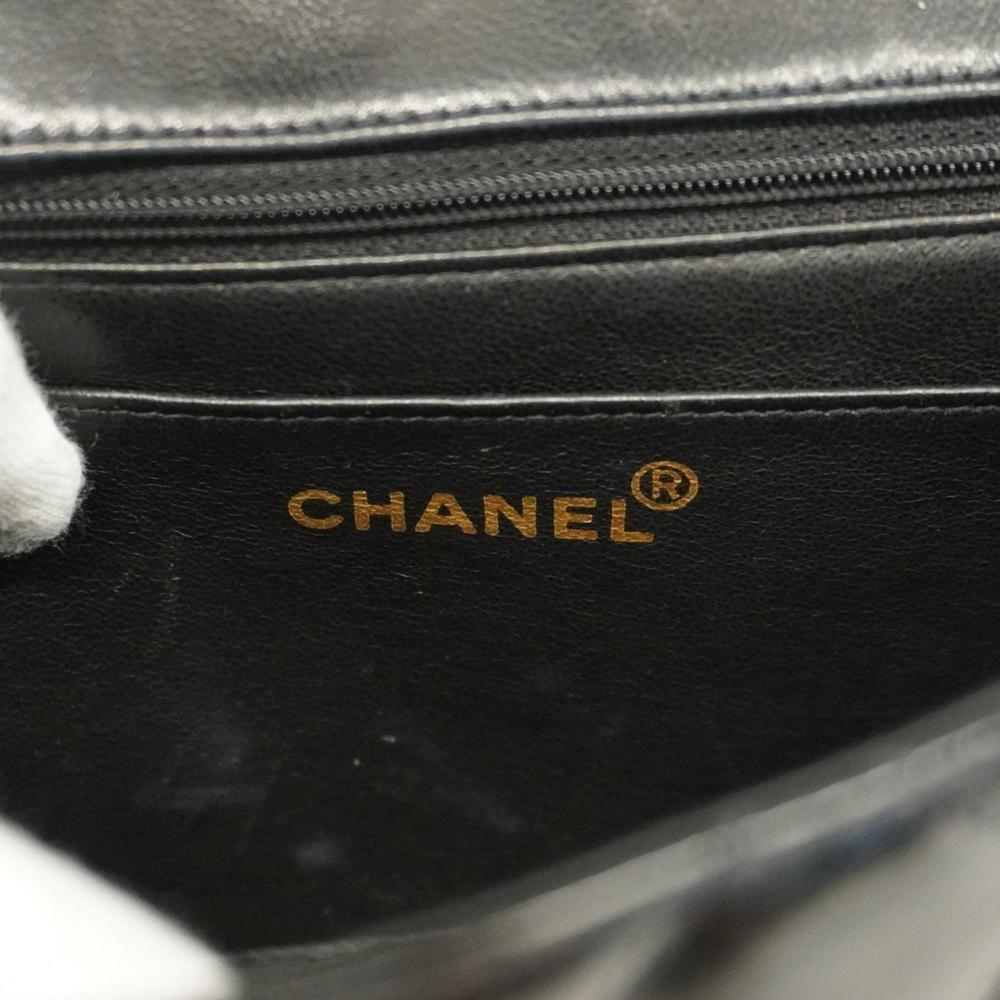 Black Leather Chanel Shoulder Bag