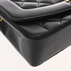 Black Leather Chanel Shoulder Bag