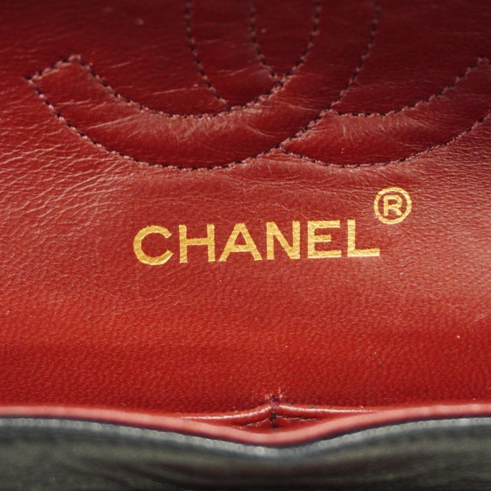 Black Leather Chanel Flap Bag