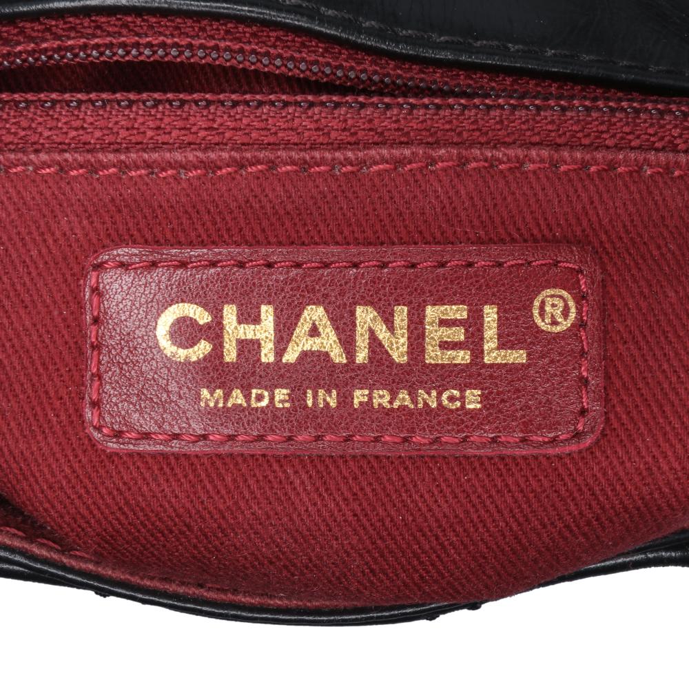 Black Leather Chanel Flap Bag