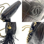 Black Leather Chanel Shoulder Bag