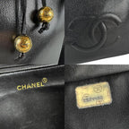 Black Leather Chanel Shoulder Bag