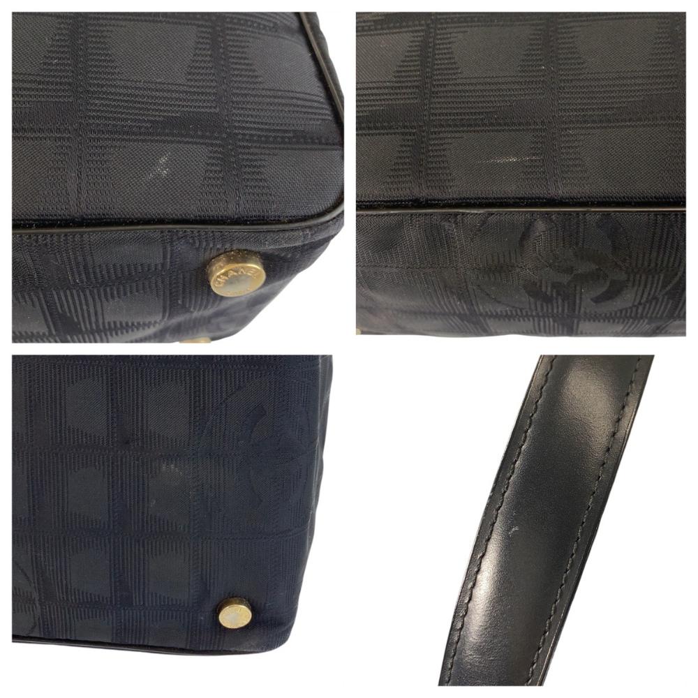 Black Leather Chanel Travel Line