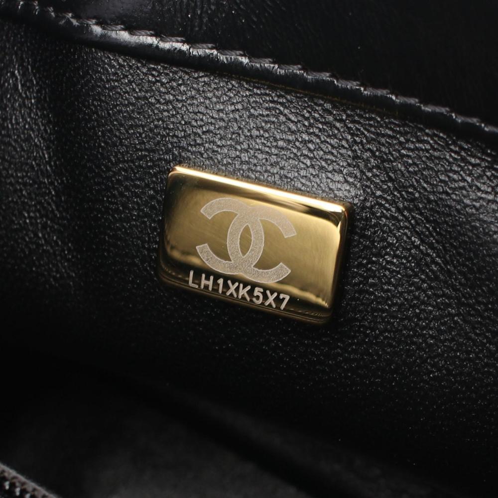 Black Leather Chanel Flap Bag