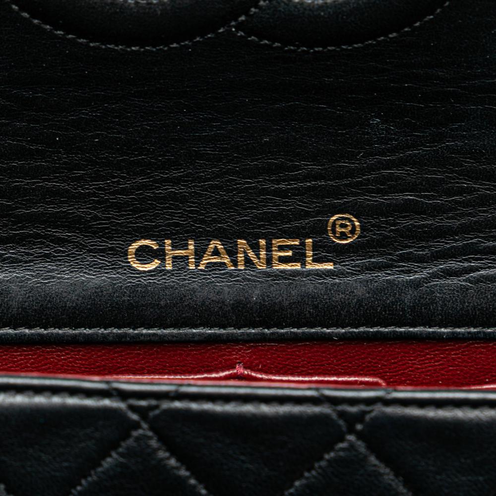 Black Leather Chanel Flap Bag