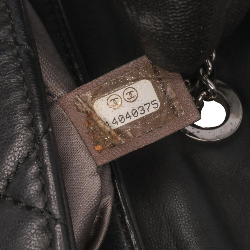 Black Leather Chanel Flap Bag