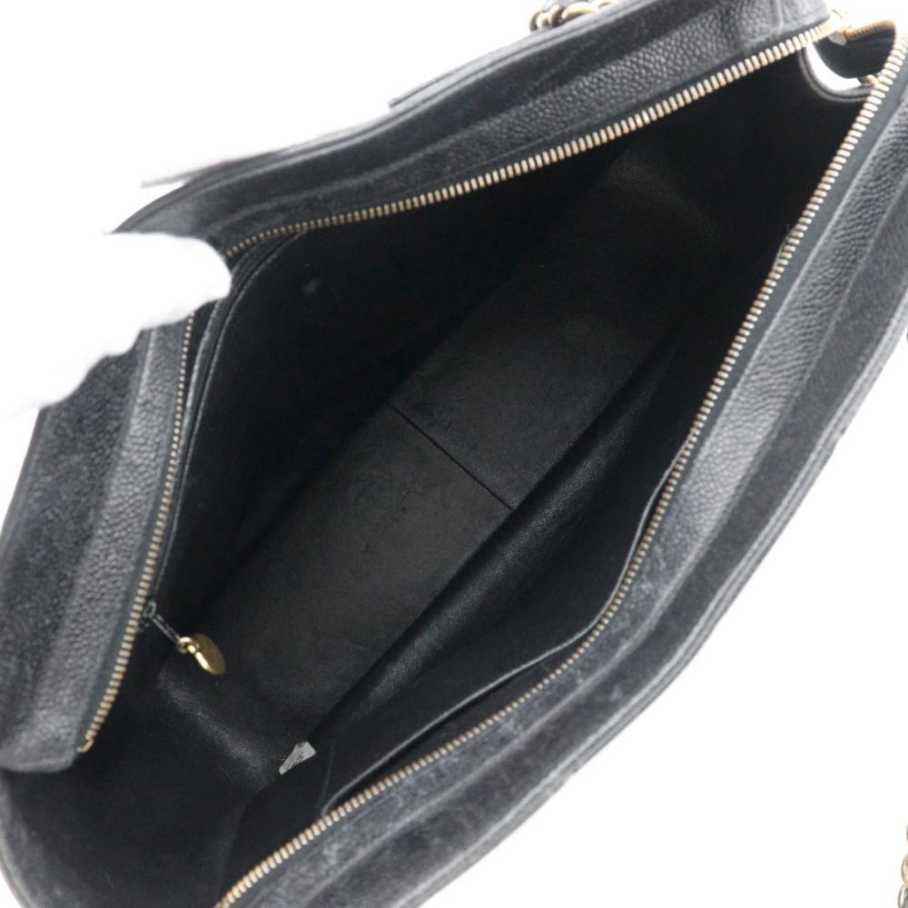 Black Leather Chanel Shoulder Bag