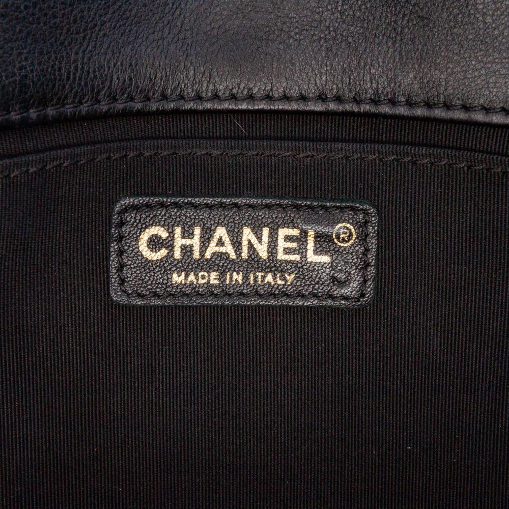 Black Leather Chanel Flap Bag
