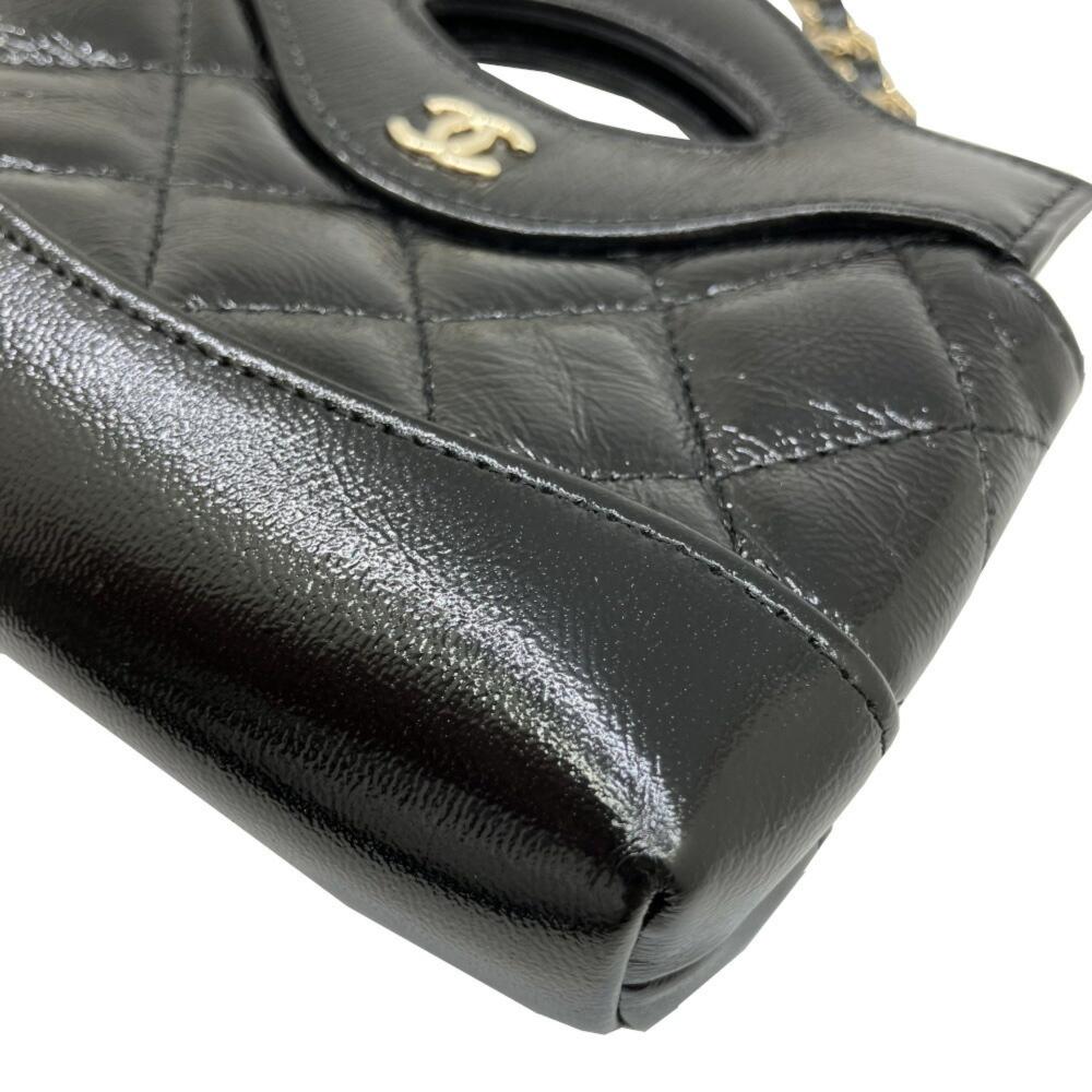 Black Leather Chanel Shoulder Bag
