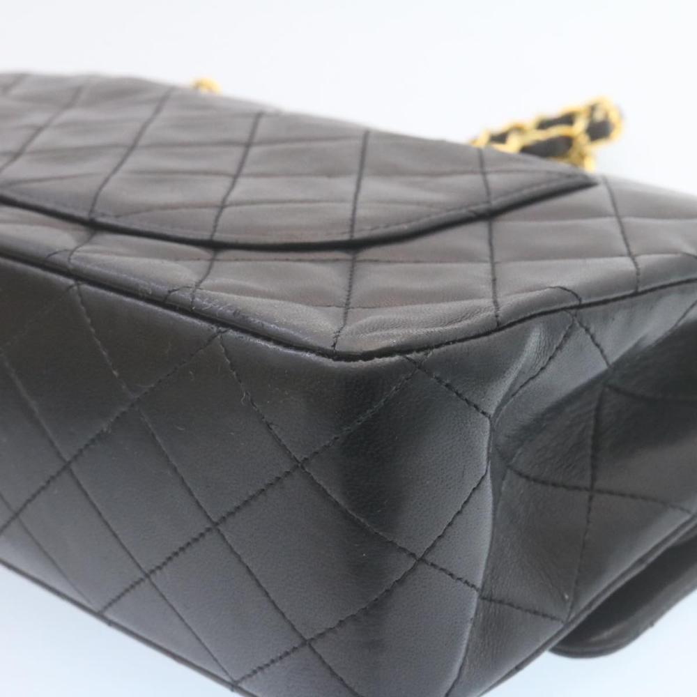 Black Leather Chanel Shoulder Bag