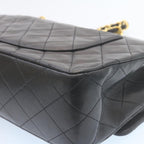 Black Leather Chanel Shoulder Bag