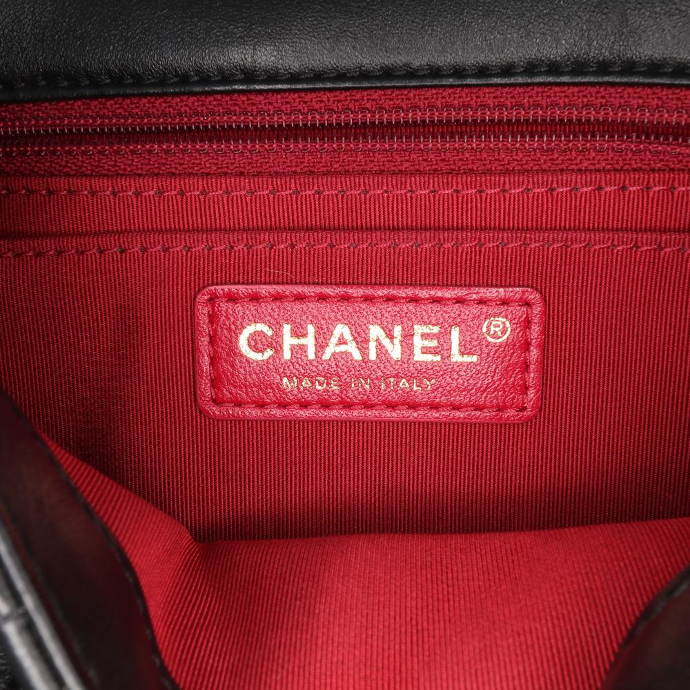 Black Leather Chanel Flap Bag
