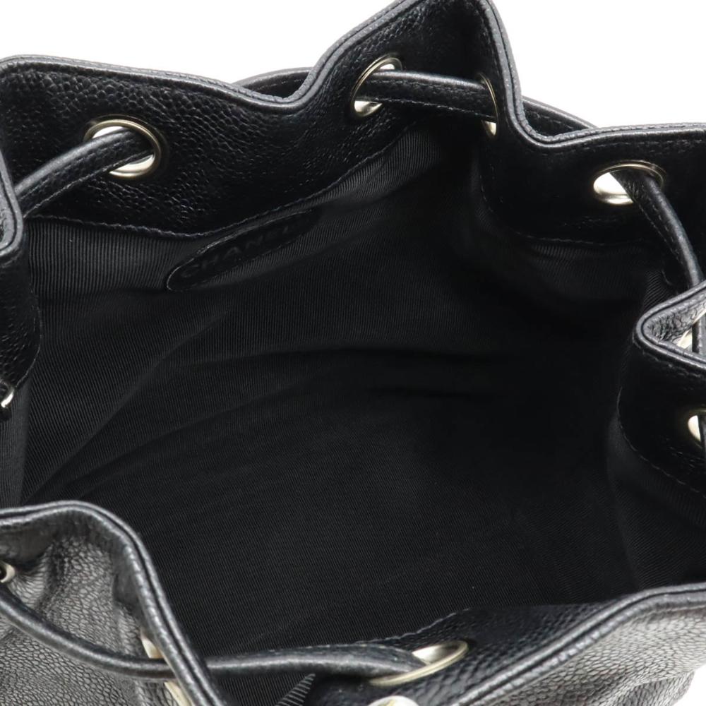 Black Leather Chanel Shoulder Bag