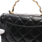 Black Leather Chanel Flap Bag