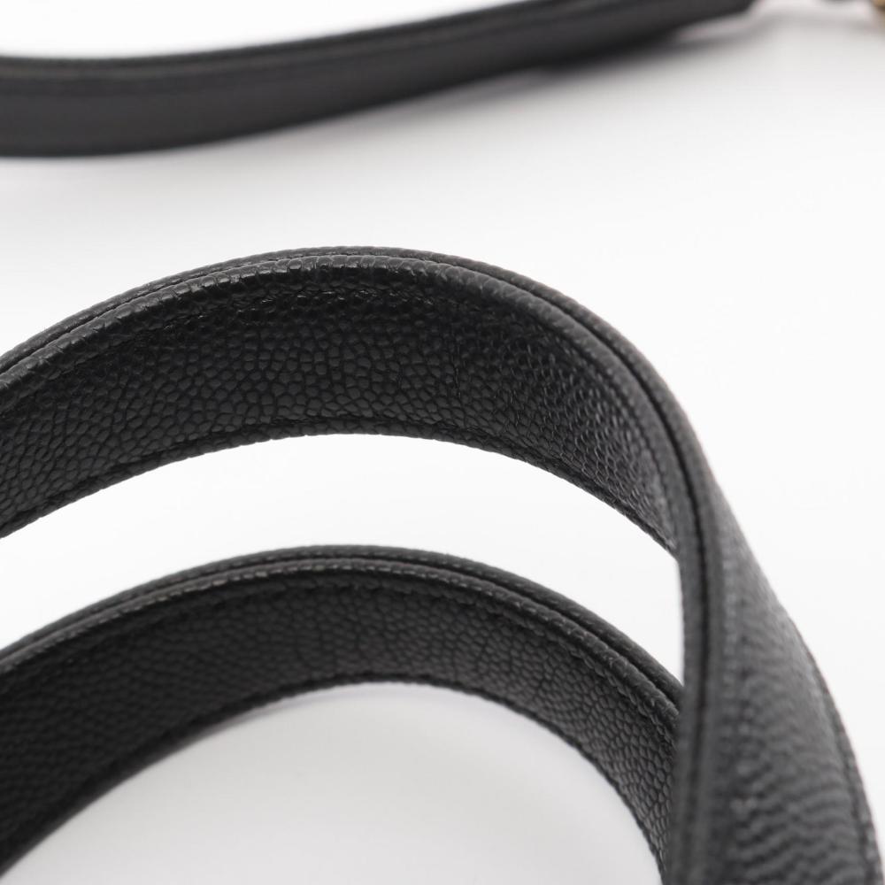 Black Leather Chanel Crossbody Bag