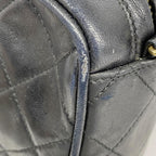 Black Leather Chanel Shoulder Bag