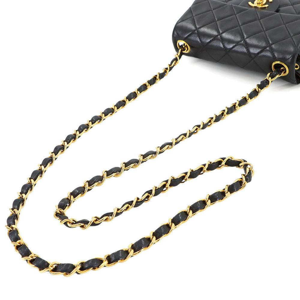 Black Leather Chanel Shoulder Bag