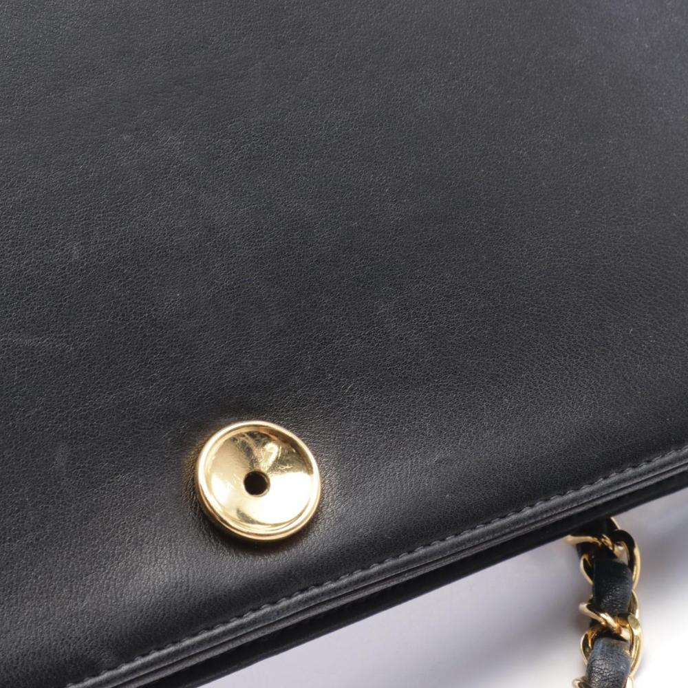 Black Leather Chanel Flap Bag