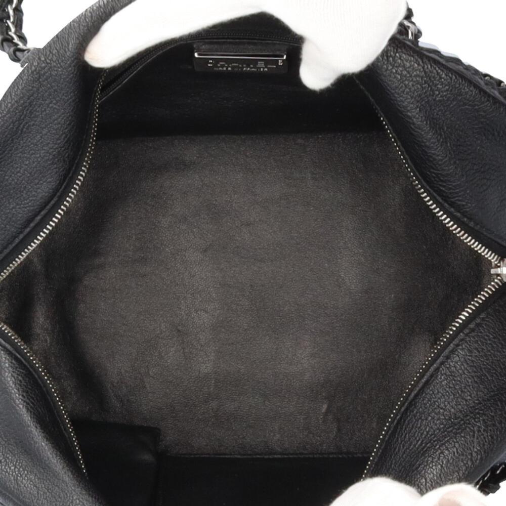 Black Leather Chanel Shoulder Bag