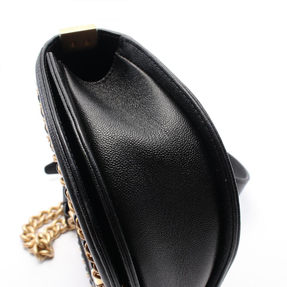 Black Leather Chanel Crossbody Bag