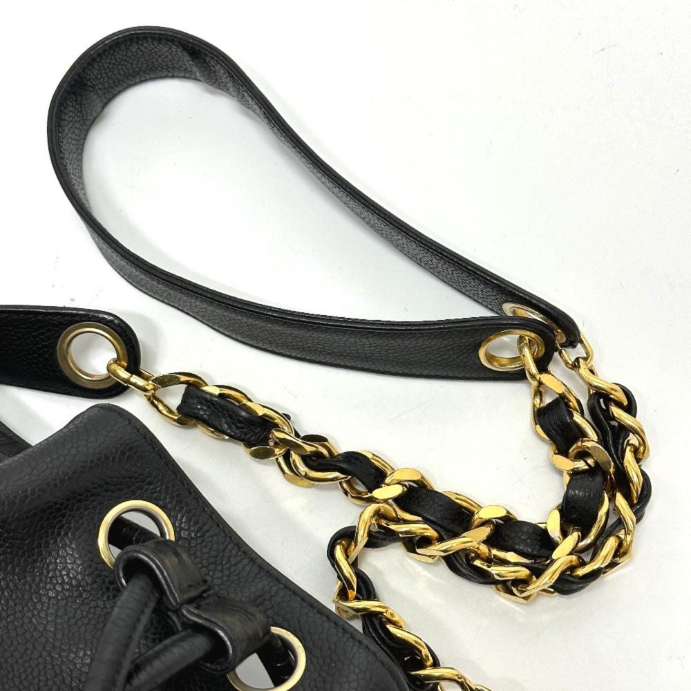 Black Leather Chanel Shoulder Bag