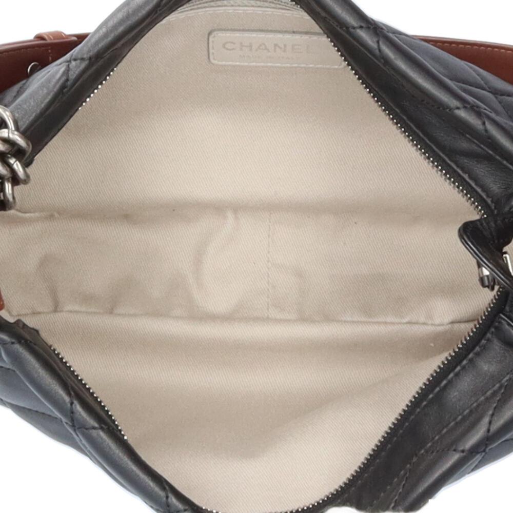 Black Leather Chanel Shoulder Bag
