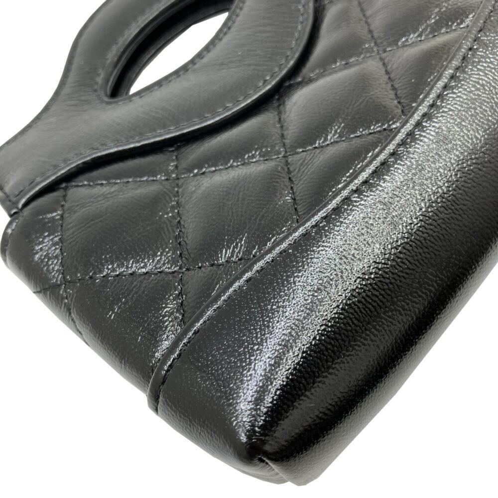 Black Leather Chanel Shoulder Bag