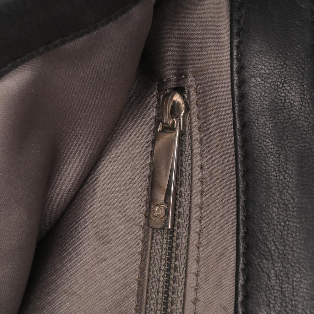 Black Leather Chanel Flap Bag