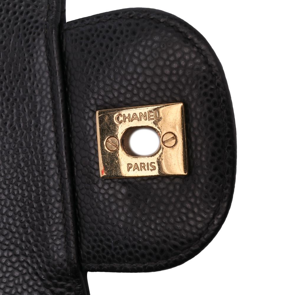 Black Leather Chanel Flap Bag