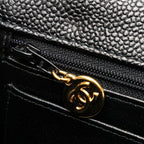Black Leather Chanel Flap Bag