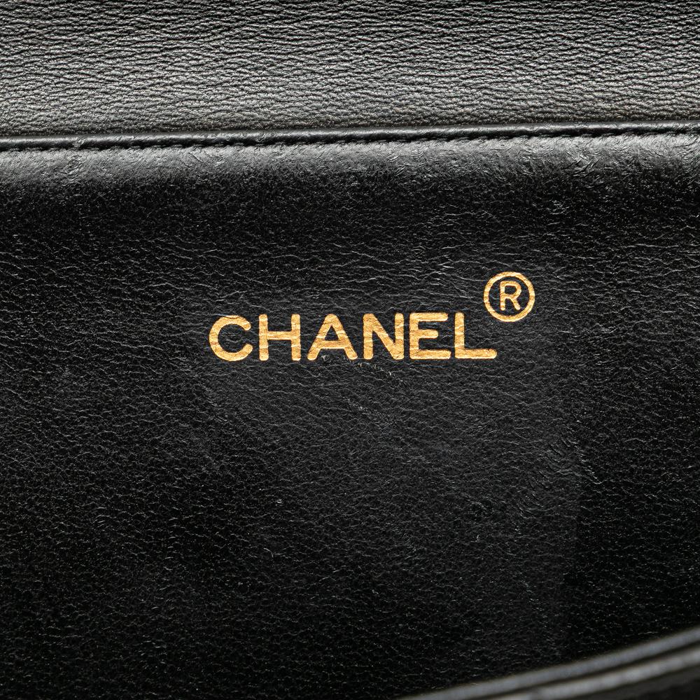 Black Leather Chanel Flap Bag