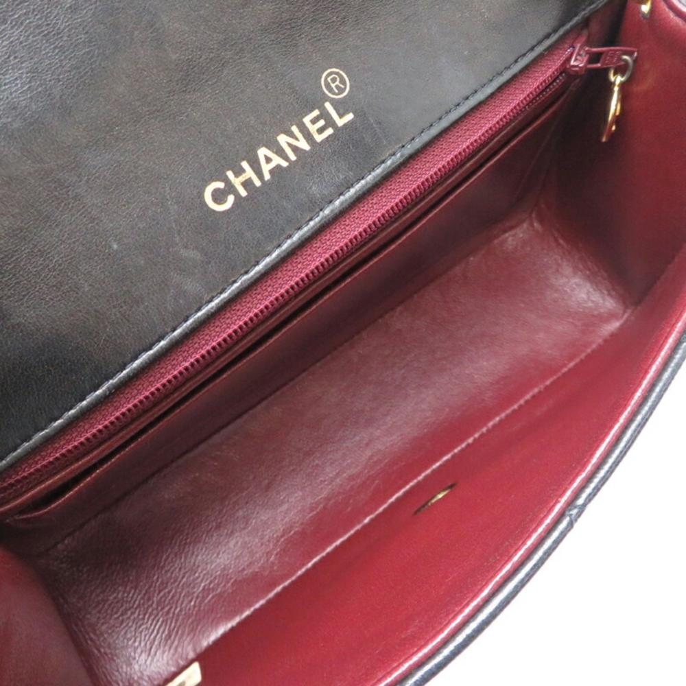 Black Leather Chanel Shoulder Bag