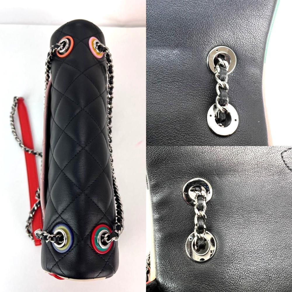 Black Leather Chanel Flap Bag