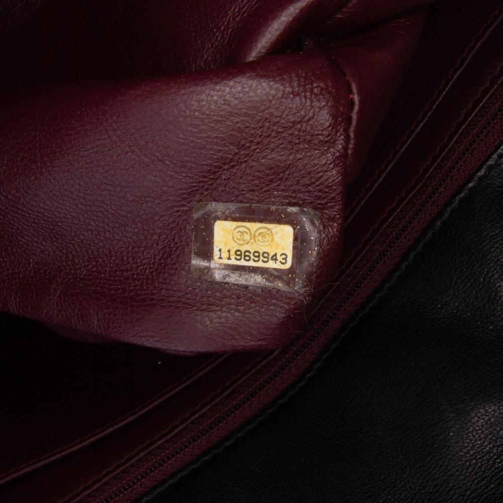 Black Leather Chanel Flap Bag