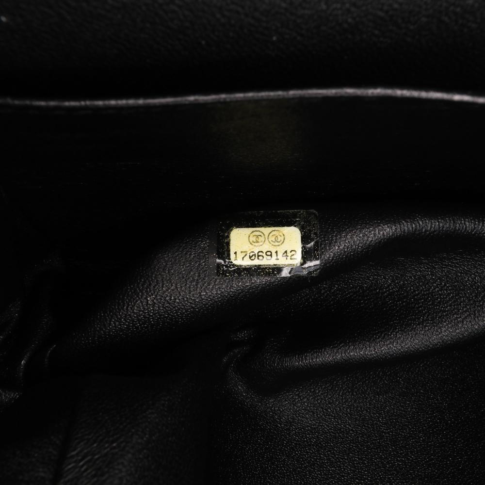 Black Leather Chanel Flap Bag
